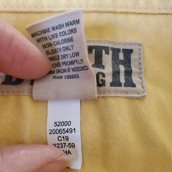 Duluth Trading Shirt Mens XLT Yellow Button Up Chamois Heavyweight Workwear - Picture 5 of 8